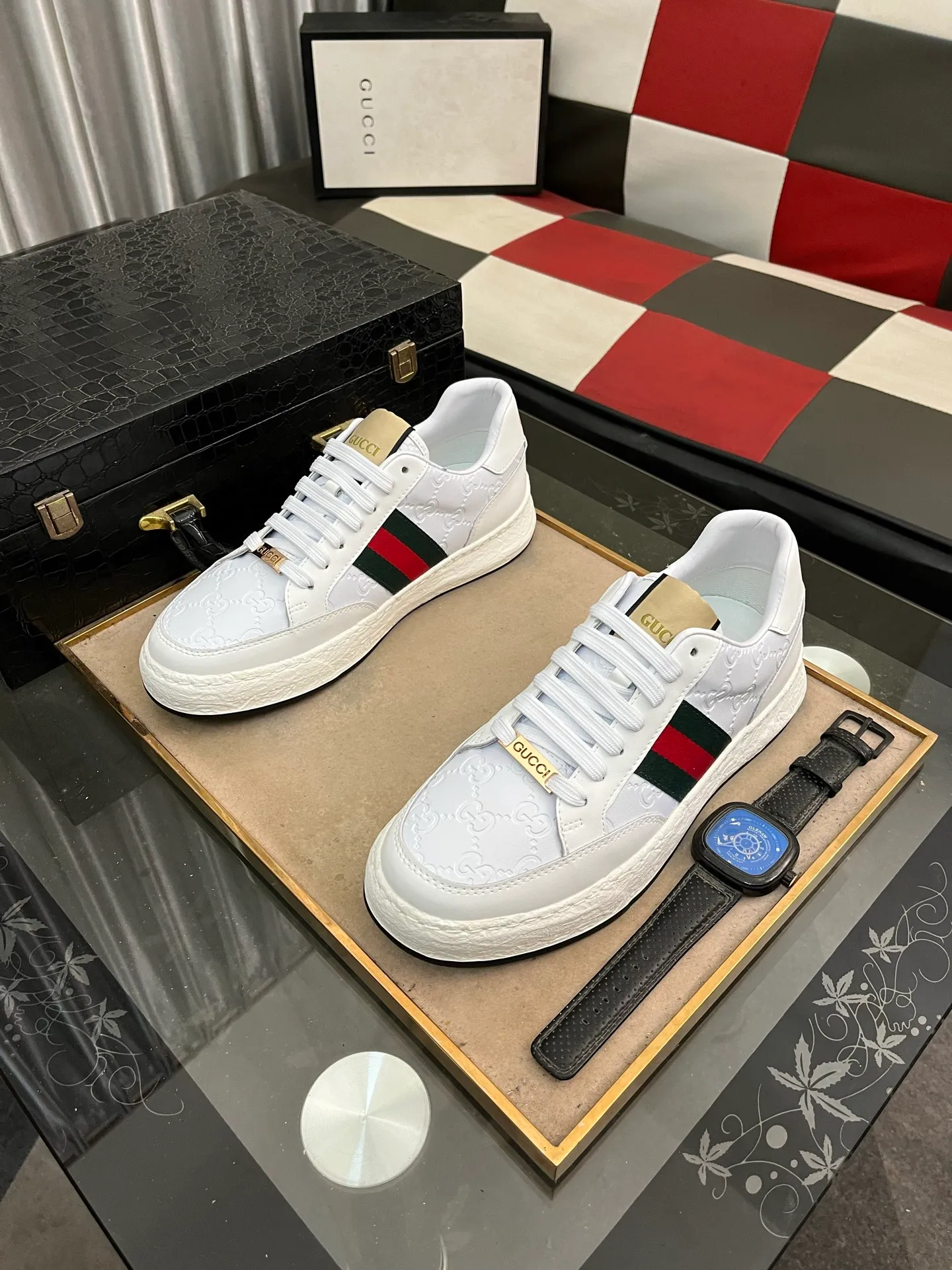 Men's shoes 💰420⌚️⌚️ (GUCCI-Gucci) luxury brand sports and casual shoes, imported original material, sheepskin lining, high-end and comfortable, original outsole is light and wear-resistant! Purely handmade, details determine quality! 38-442️⃣colors available